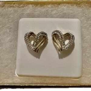 Heart shaped diamond earrings